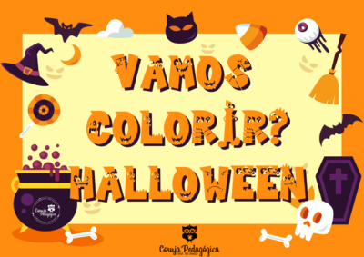 Livro de Colorir Halloween Bruxinha Cute com 28 páginas em PDF. Imagens em alta resolução para imprimir e encantar crianças no Dia das Bruxas.
