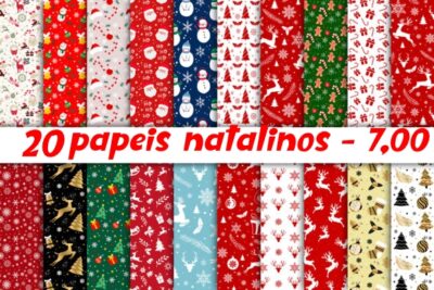 Pacote de papel digital de natal