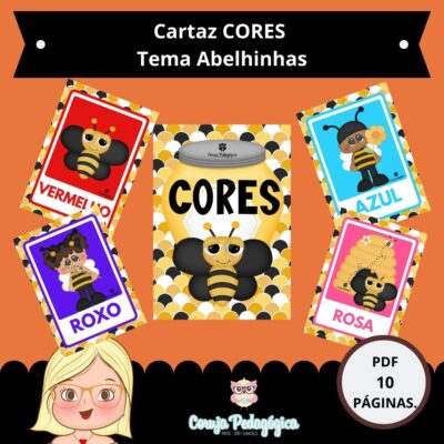 CORES abelhinhas - cartaz para sala de aula