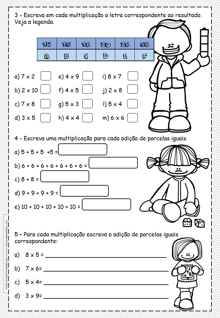 Atividades De Matemática 4 Operações  Atividades de multiplicação,  Matemática, Atividades de matemática