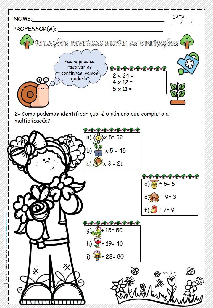 Atividades diagnósticas MATEMÁTICA 4º ano - Loja da Coruja Pedagógica