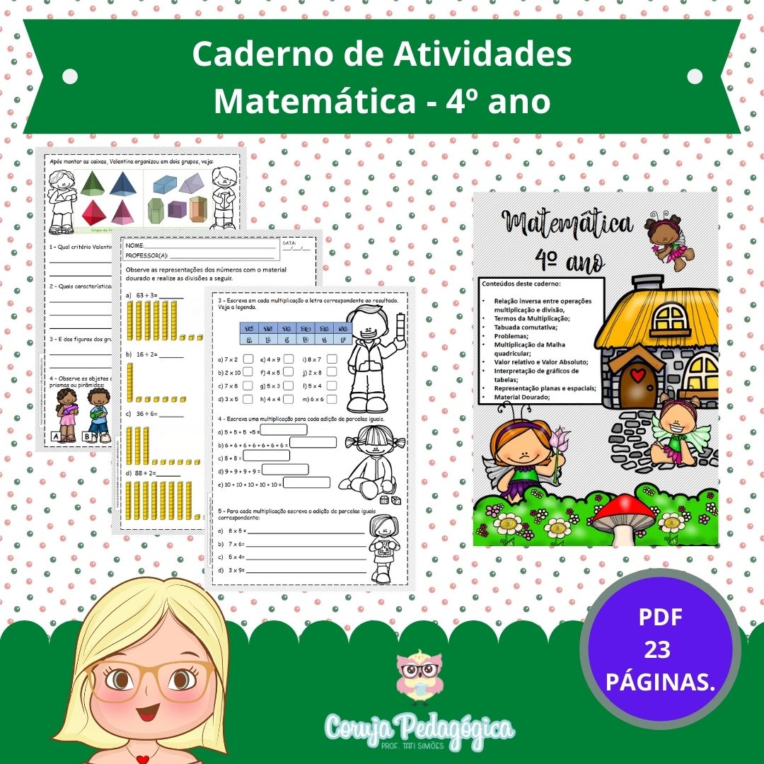 Atividade de matemática 4º ano: situações problema 4 ano