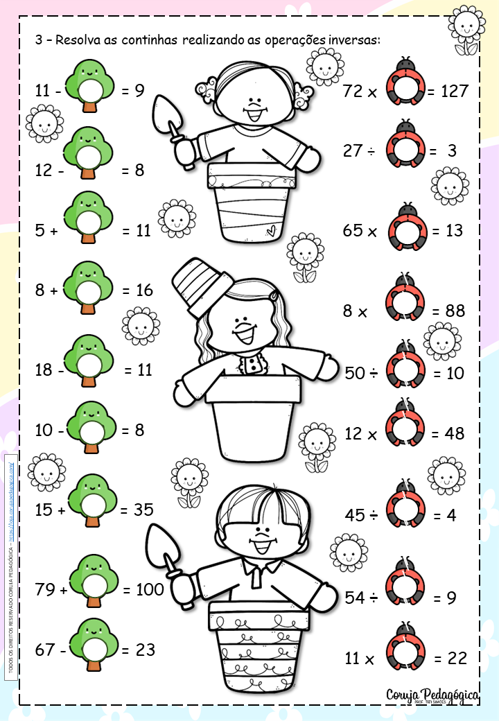 Atividades De Matemática 4 Operações  Atividades de multiplicação,  Matemática, Atividades de matemática