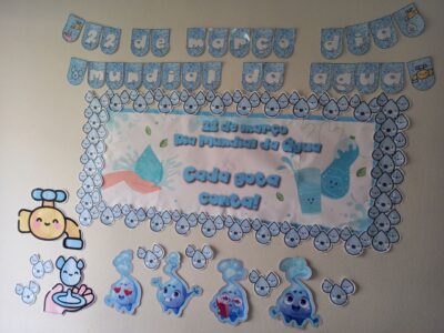 kit decorativo dia mundial da água Cada gota conta