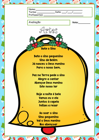 Avaliação de 4º Bimestre – Artes 1º Ano