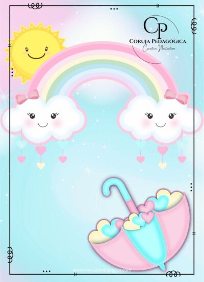 Chuva de Bênçãos Chuva de amor Decoração Sala de aula