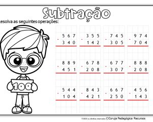 Atividades de Subtração @corujapedagogicarecursos