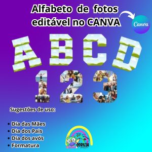 Alfabeto de fotos editavel no CANVA @corujapedagogica