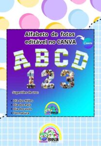 Alfabeto e Algarismos de Molduras Personalizáveis no Canva PLR Editável para REVENDA