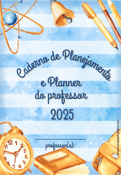 Planner e Caderno Pedagógico Floral Azul para 2025