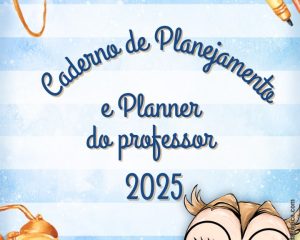 Planner e Caderno Pedagógico Coruja Floral Azul 2025