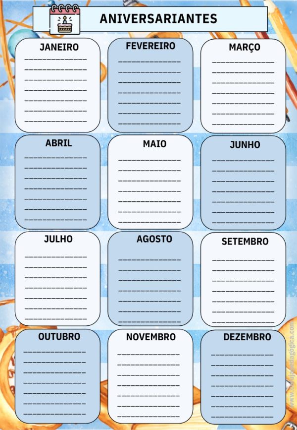 Planner e Caderno Pedagógico Floral Azul para 2025