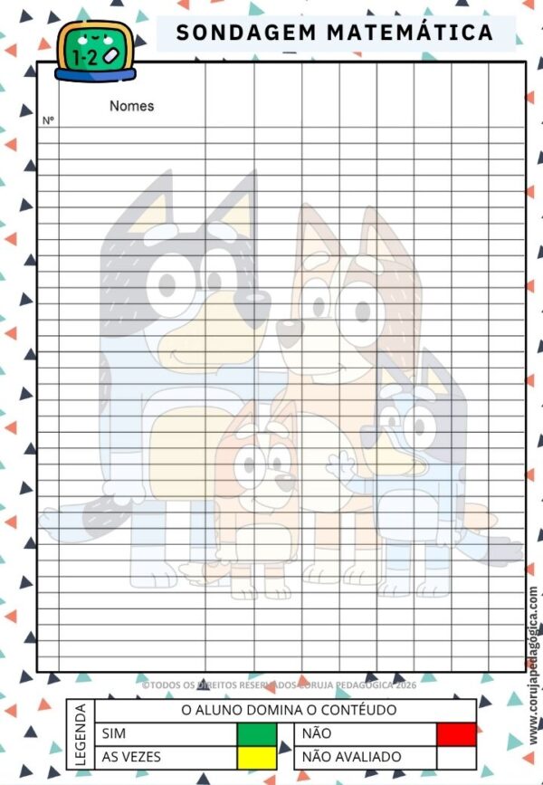 Bluey e Bingo Planner e Caderno Pedagógico 2026 @corujapedagogica