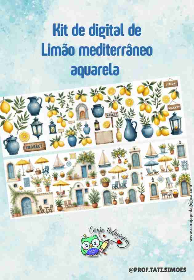 Kit de digital de Limão mediterrâneo aquarela Kit de digital de Limão mediterrâneo aquarela - @corujapedagogica
