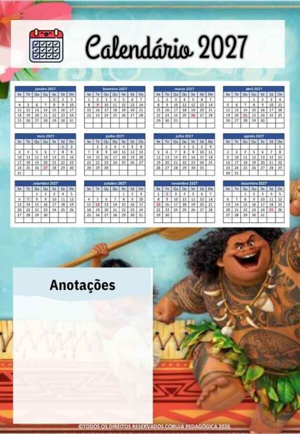 Moana Planner e Caderno Pedagógico 2026 @corujapedagogica