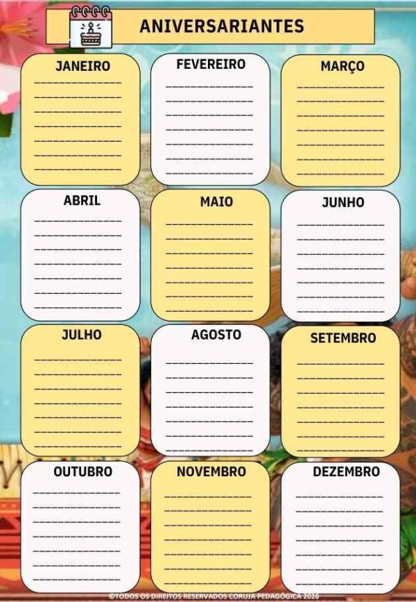 Moana Planner e Caderno Pedagógico 2026 @corujapedagogica