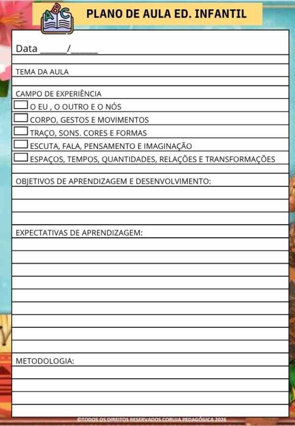 Moana Planner e Caderno Pedagógico 2026 @corujapedagogica
