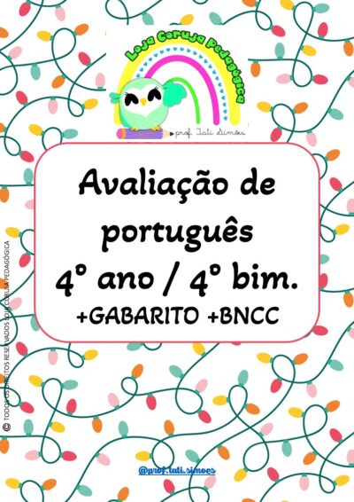 2º ANO PORTUGUÊS AVALIAÇÃO FINAL 4º BIMESTRE