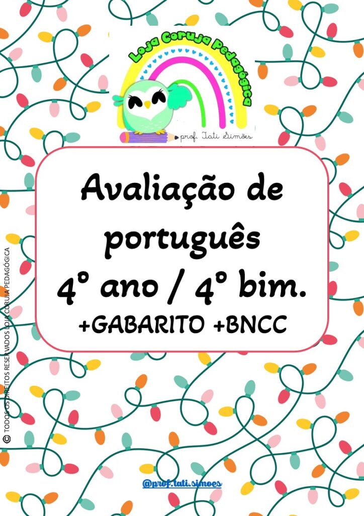 Avaliação Final de Língua Portuguesa 4º ano – 4º Bimestre