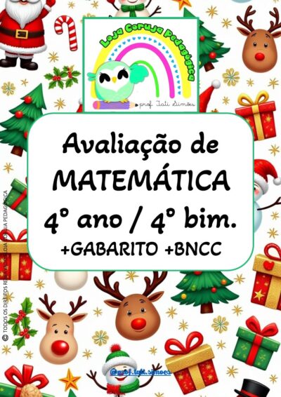 4º ANO MATEMÁTICA AVALIAÇÃO FINAL 4º BIMESTRE