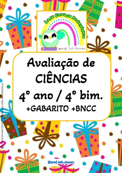 Avaliação de Ciências 4º Ano – 4º Bimestre