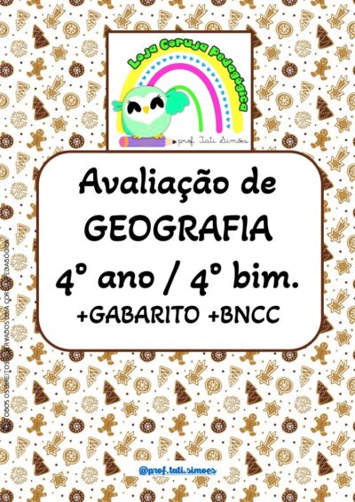 AVALIAÇÃO FINAL DE GEOGRAFIA 4º ANO - 4º BIMESTRE