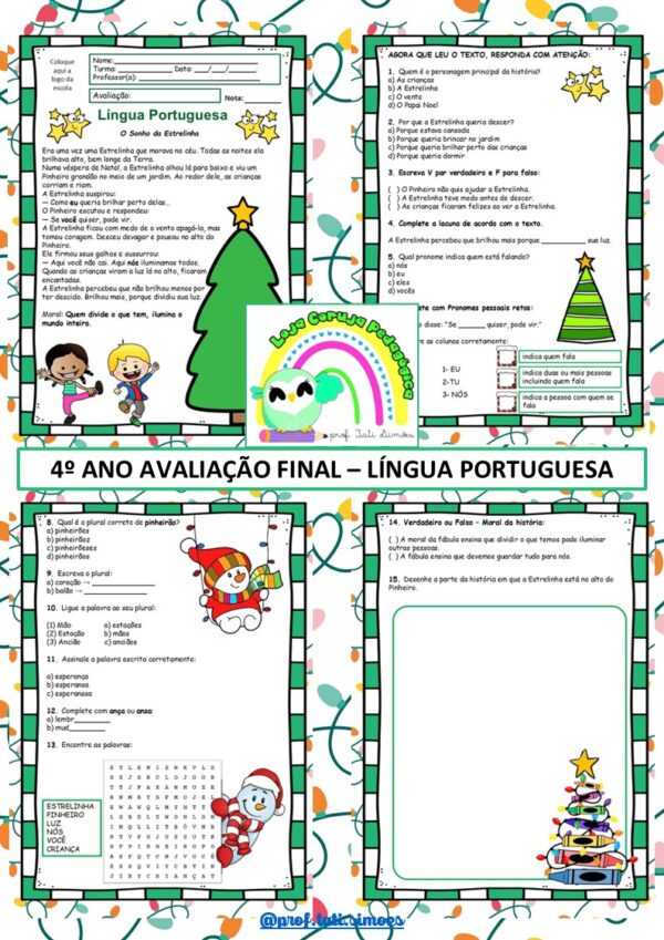 Avaliação Final de Língua Portuguesa 4º ano – 4º Bimestre