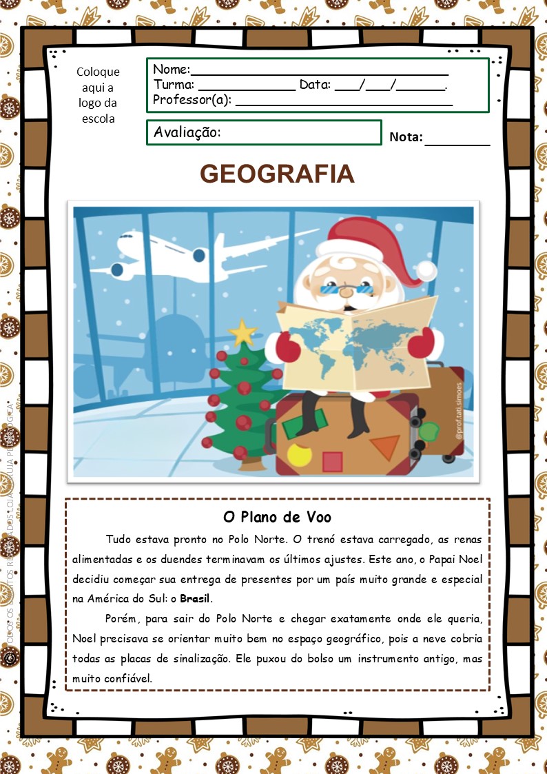 Avaliação Final de Geografia 4º ANO - 4º BIMESTRE AVALIAÇÃO FINAL DE GEOGRAFIA 4º ANO - 4º BIMESTRE