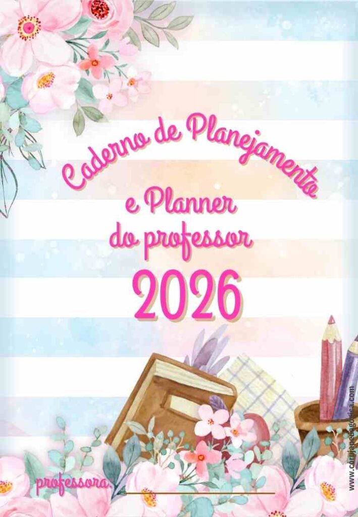 Coruja Floral ROSA Planner e Caderno de Planejamento para professores 2026