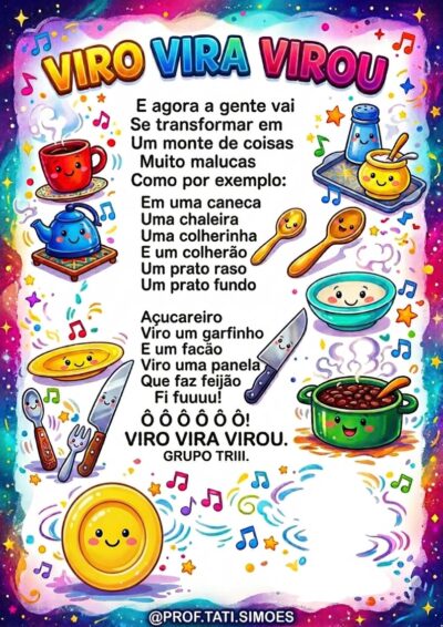 Atividades de Interpretação da Música Viro Vira Virou – Ensino Fundamental 1 (PDF Lúdico e Pronto para Imprimir)