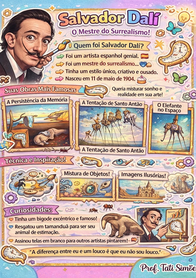 Grandes Artistas: Cubismo, Surrealismo e Arte Moderna (Parte 1) Grandes Artistas: Cubismo, Surrealismo e Arte Moderna (Parte 1) @prof.tati.simoes