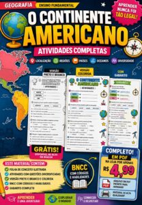 Atividades sobre o Continente Americano para 4º e 5º Ano (Ensino Fundamental 1) – Pronto para Imprimir