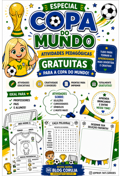 Atividades Copa do Mundo Educação Infantil – PDF BÔNUS Gratuito @prof.tati.simoes