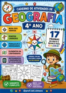 Caderno de Atividades de Geografia 4º Ano | Cartografia, Rosa dos Ventos e Localização